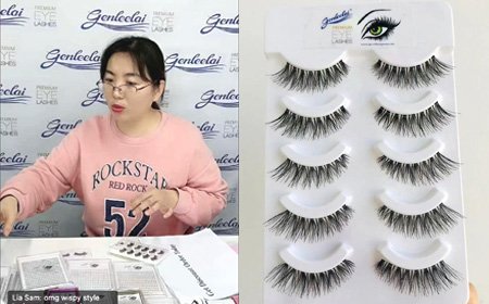 Top popular selling handmade clear band wispy style lashes